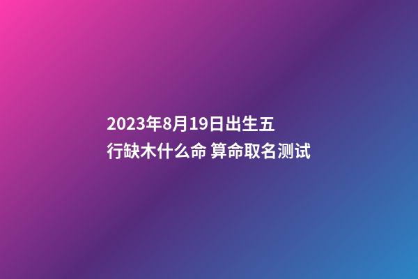 2023年8月19日出生五行缺木什么命 算命取名测试
